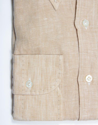 Patrick Hellmann Collection 100% Linen Beige Shirt thumbnail 2